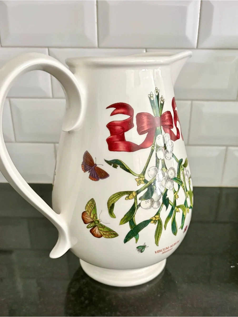 Portmeirion Mistletoe Pitcher in excellent condition! RARE and discontinued!